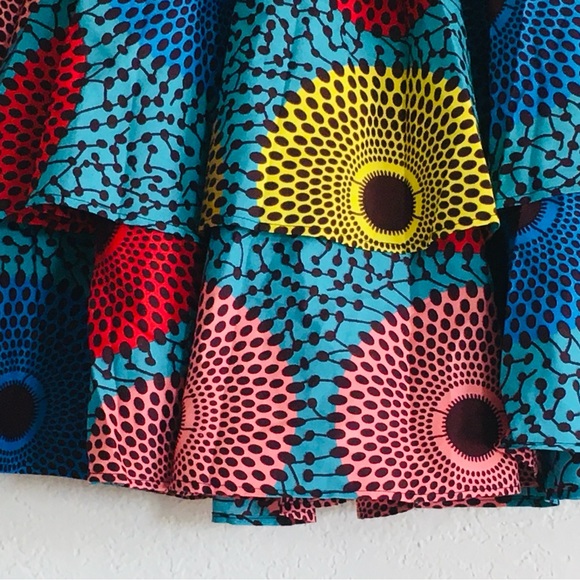 Hongyu Amy women’s African skirt tiered elasticized waistline multi-color size L - Picture 6 of 6